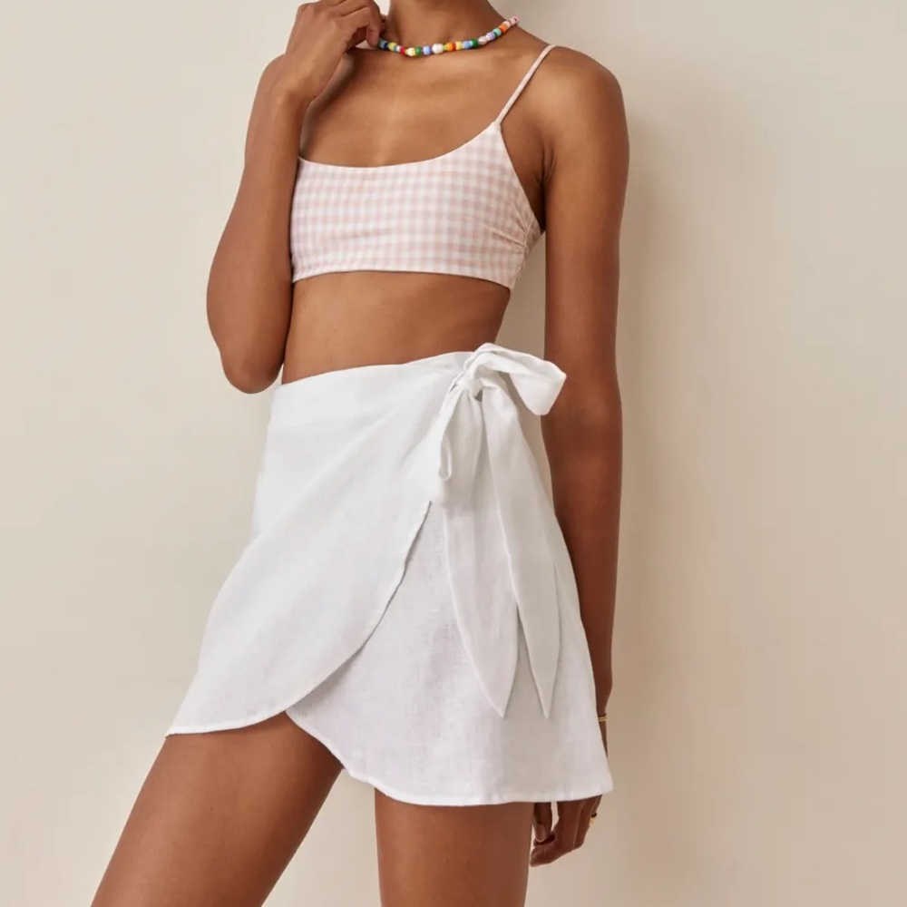 NWT Reformation Sax Linen Skirt - M
